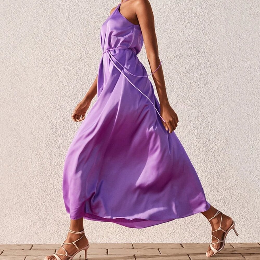 Ann Taylor Criss Cross Halter Maxi Dress NWT